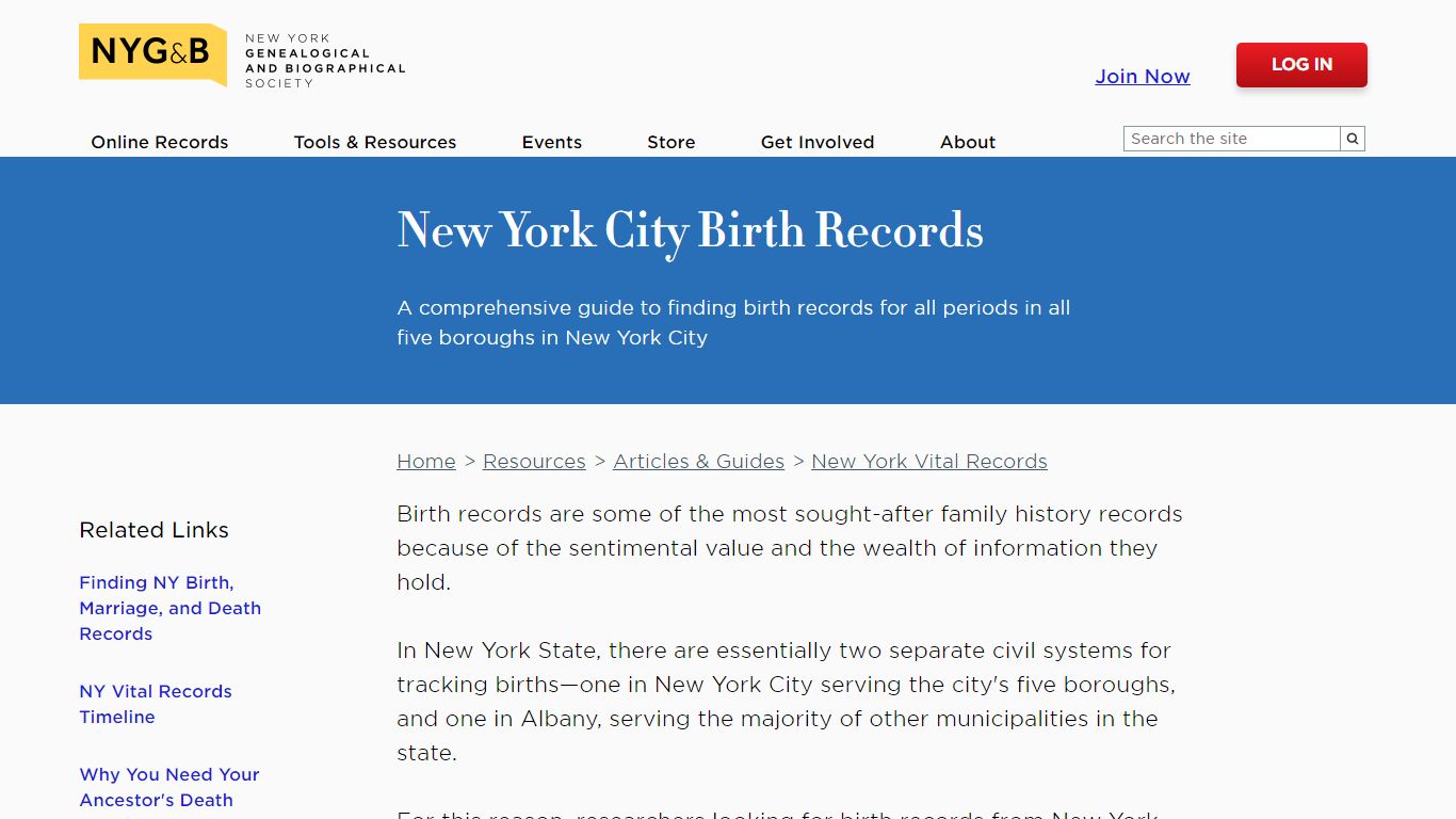New York City Birth Records